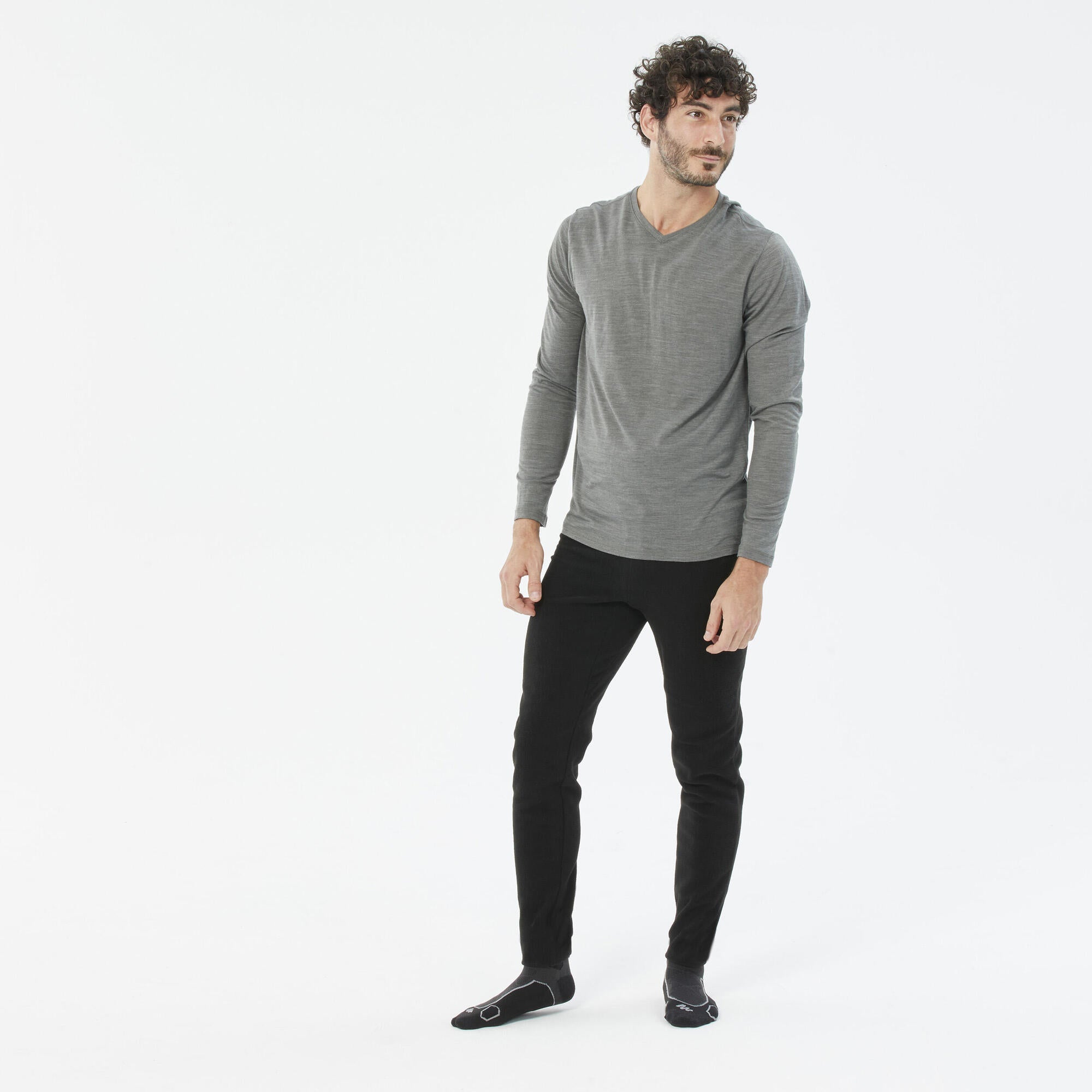 Quechua Men's MH100 Fleece Hiking Tights - Image 2