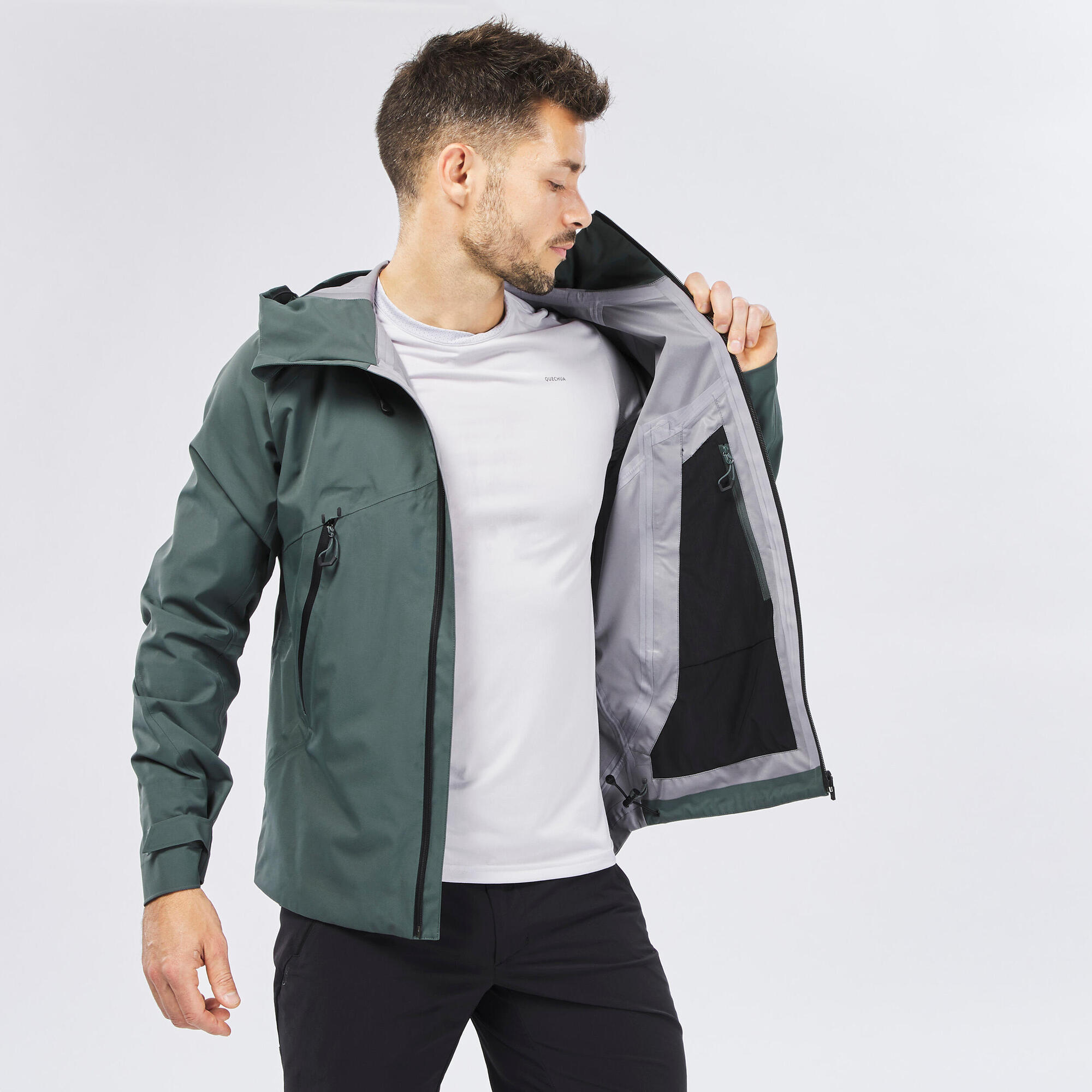 Quechua Men's MH500 Hiking Lightweight Waterproof Jacket - Image 6