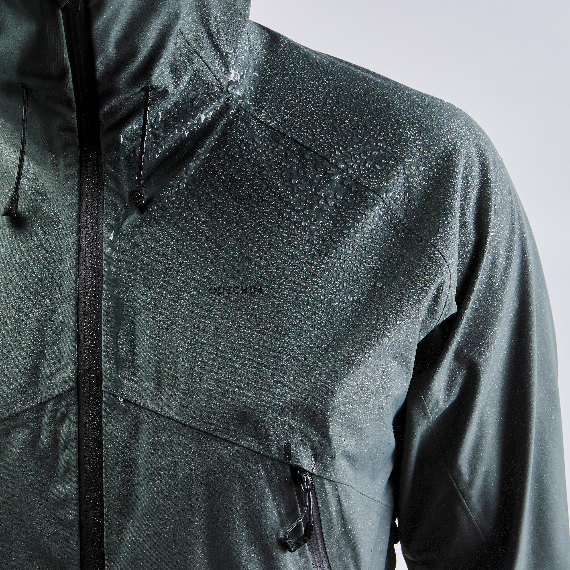 Quechua Men's MH500 Hiking Lightweight Waterproof Jacket - Image 3