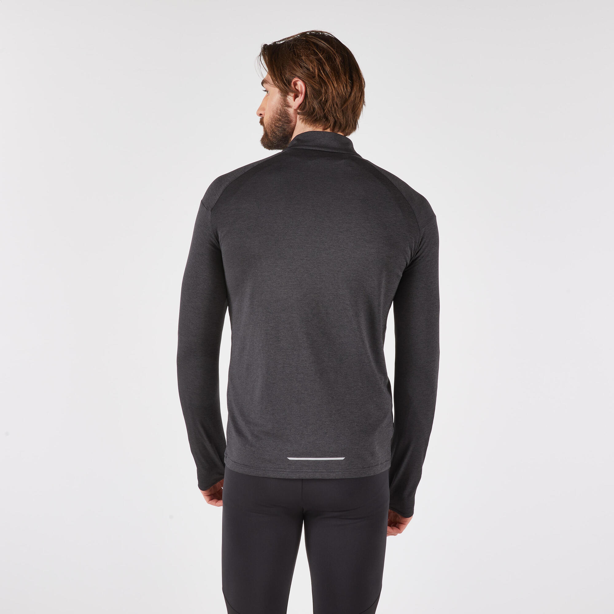 Kiprun Men's 100 Long-Sleeved Half-Zip Running T-shirt - Image 2